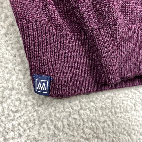 NEW Mizzen + Main Cassady Quarter Zip Sweater Long Sleeve Sz S Purple - Picture 2 of 5